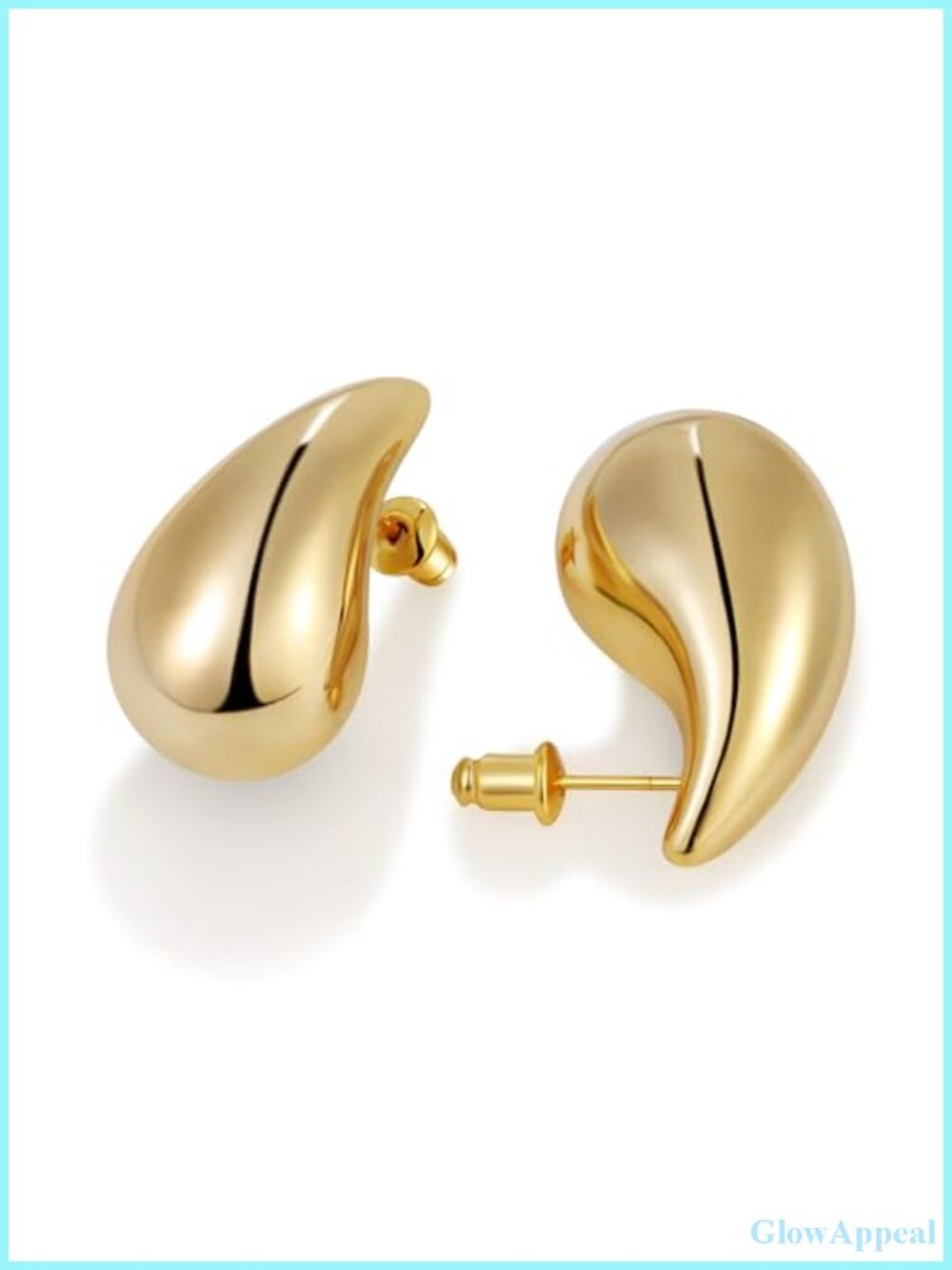 14K Gold Plated Chunky Teardrop Drop Earrings Women Hypoallergenic